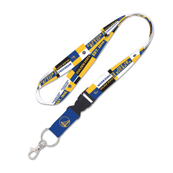 Golden State Warriors color block Lanyard w/detachable buckle 1"