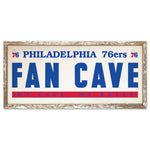 Philadelphia 76ers FAN CAVE Wood Sign 8" x 17"