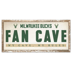 Milwaukee Bucks FAN CAVE Wood Sign 8" x 17"