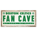 Boston Celtics FAN CAVE Wood Sign 8" x 17"
