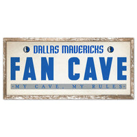 Dallas Mavericks FAN CAVE Wood Sign 8" x 17"