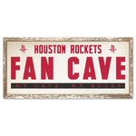 Houston Rockets FAN CAVE Wood Sign 8" x 17"
