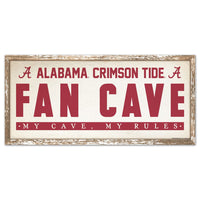 Alabama Crimson Tide FAN CAVE Wood Sign 8" x 17"