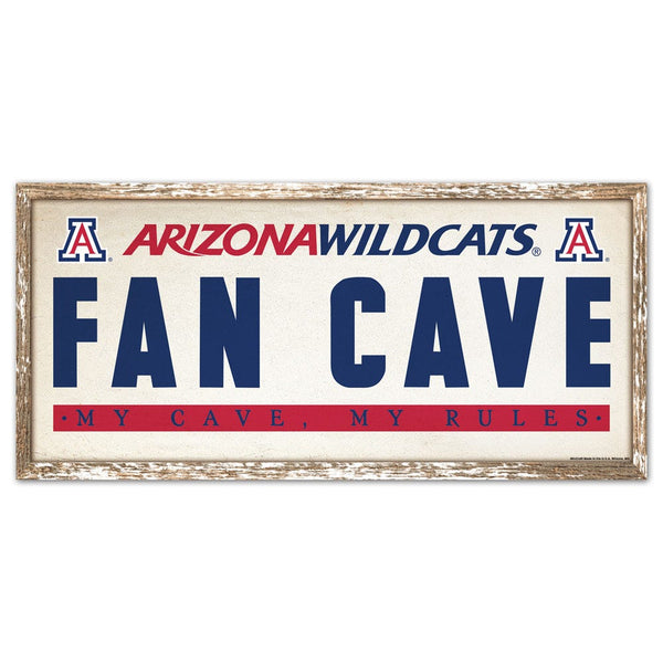 Arizona Wildcats FAN CAVE Wood Sign 8" x 17"