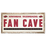 Arkansas Razorbacks FAN CAVE Wood Sign 8" x 17"