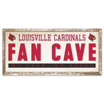 Louisville Cardinals FAN CAVE Wood Sign 8" x 17"