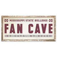 Mississippi State Bulldogs FAN CAVE Wood Sign 8" x 17"