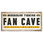 Missouri Tigers FAN CAVE Wood Sign 8" x 17"