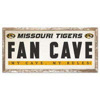 Missouri Tigers FAN CAVE Wood Sign 8" x 17"