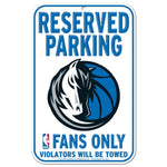 Dallas Mavericks Reserved Parking Plastic Sign 11" x 17"