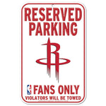 Houston Rockets Reserved Parking Plastic Sign 11" x 17"