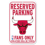 Chicago Bulls Reserved Parking Plastic Sign 11" x 17"