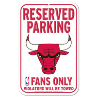 Chicago Bulls Reserved Parking Plastic Sign 11" x 17"