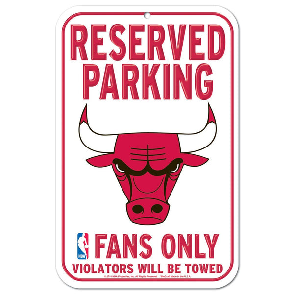 Chicago Bulls Reserved Parking Plastic Sign 11" x 17"