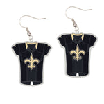 New Orleans Saints Earrings Jewelry Carded Jersey