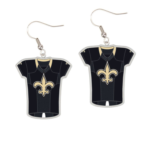 New Orleans Saints Earrings Jewelry Carded Jersey