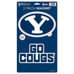 Wholesale-Brigham Young Cougars 2 Pack Magnets 5" x 9"