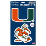 Miami Hurricanes 2 Pack Magnets 5" x  9"