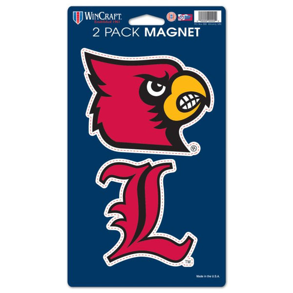 Wholesale-Louisville Cardinals 2 Pack Magnets 5" x 9"