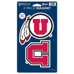 Wholesale-Utah Utes 2 Pack Magnets 5" x 9"