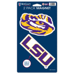 LSU Tigers 2 Pack Magnets 5" x  9"
