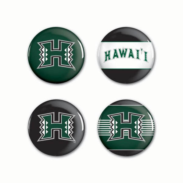 Wholesale-Hawaii Warriors Button 4 Pack 1 1/4" Rnd