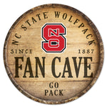NC State Wolfpack Wood Sign 14" Rnd