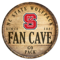 NC State Wolfpack Wood Sign 14" Rnd