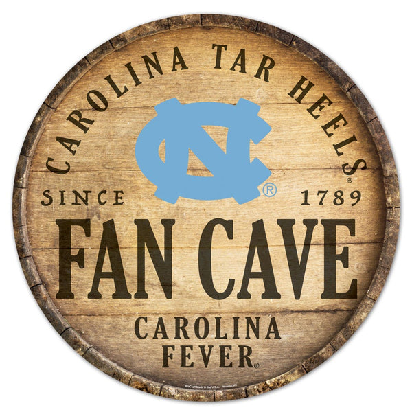North Carolina Tar Heels Wood Sign 14" Rnd