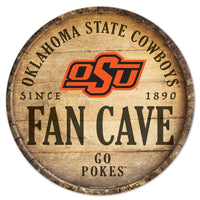 Oklahoma State Cowboys Wood Sign 14" Rnd