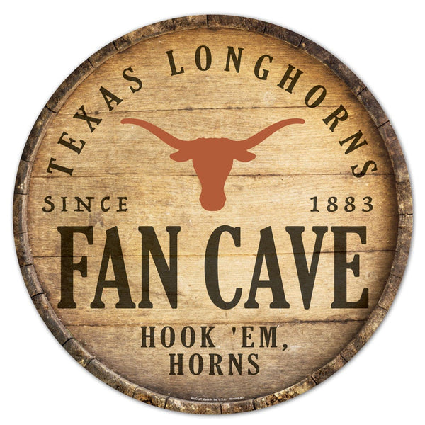 Texas Longhorns Wood Sign 14" Rnd