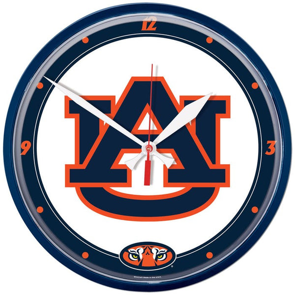 Auburn Tigers Round Wall Clock 12.75"