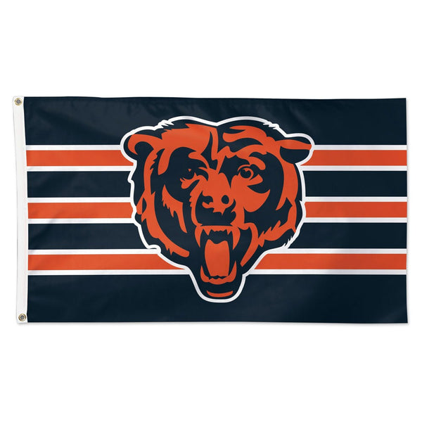 Chicago Bears Horiz. Stripes Flag - Deluxe 3' X 5'