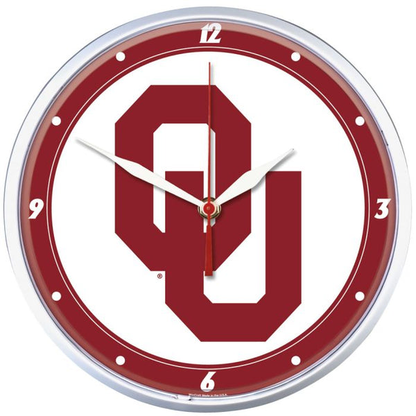 Wholesale-Oklahoma Sooners Round Wall Clock 12.75"