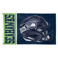 Seattle Seahawks Helmet Flag - Deluxe 3' X 5'