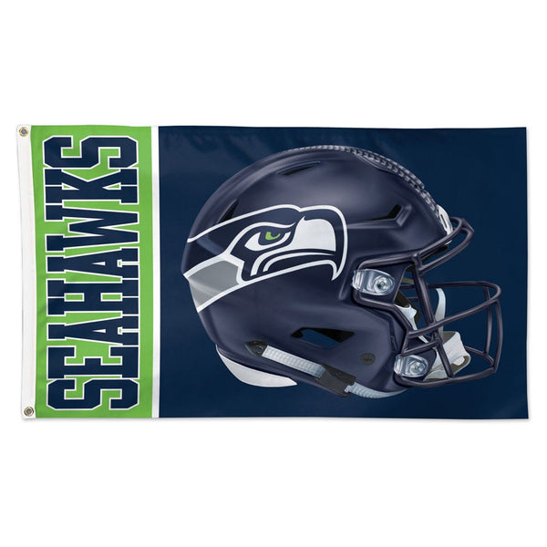 Seattle Seahawks Helmet Flag - Deluxe 3' X 5'