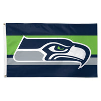 Seattle Seahawks Horiz. Stripes Flag - Deluxe 3' X 5'
