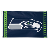 Seattle Seahawks Vertical Stripes Flag - Deluxe 3' X 5'