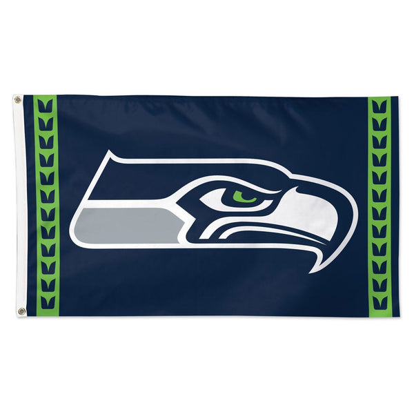Seattle Seahawks Vertical Stripes Flag - Deluxe 3' X 5'