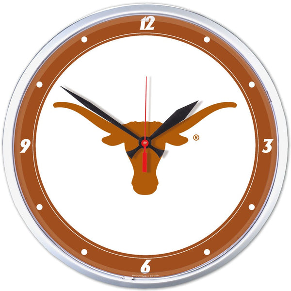 Texas Longhorns Round Wall Clock 12.75"