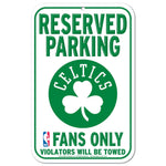 Boston Celtics Reserved Parking Plastic Sign 11" x 17"