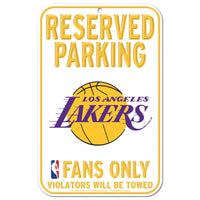 Los Angeles Lakers Reserved Parking Plastic Sign 11" x 17"