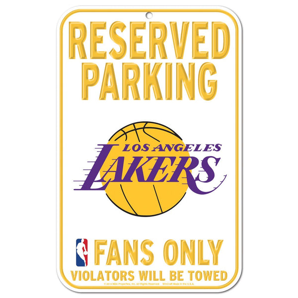 Los Angeles Lakers Reserved Parking Plastic Sign 11" x 17"