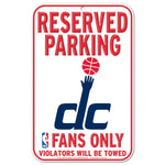 Washington Wizards Reserved Parking Plastic Sign 11" x 17"