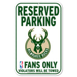 Milwaukee Bucks Reserved Parking Plastic Sign 11" x 17"