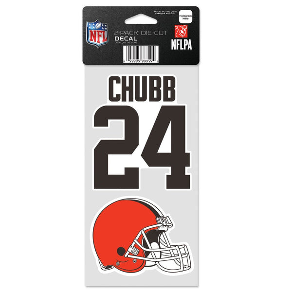Cleveland Browns Perfect Cut Decal Set of two 4"x4" Nick Chubb