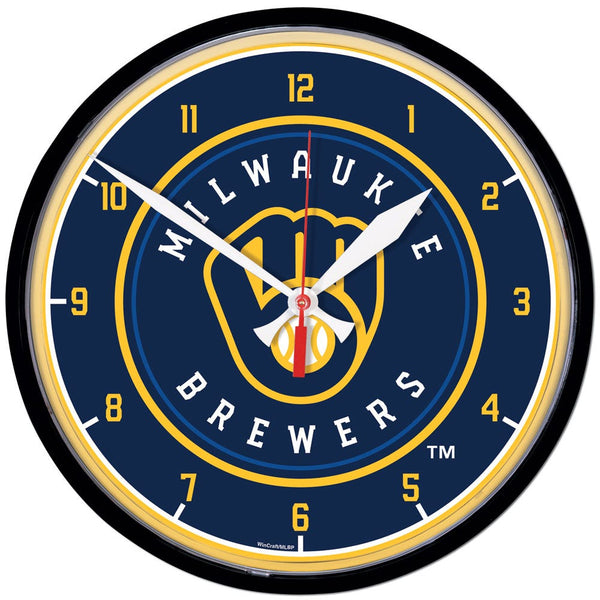 Milwaukee Brewers Round Wall Clock 12.75"