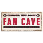 Georgia Bulldogs FAN CAVE Wood Sign 8" x 17"