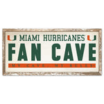 Miami Hurricanes FAN CAVE Wood Sign 8" x 17"