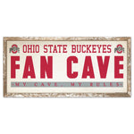 Ohio State Buckeyes FAN CAVE Wood Sign 8" x 17"